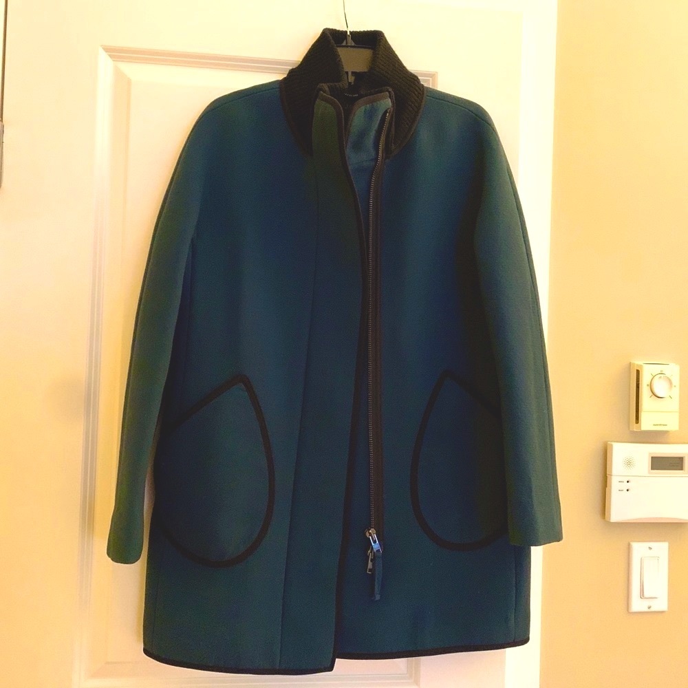 J Crew double cloth mid thigh coat